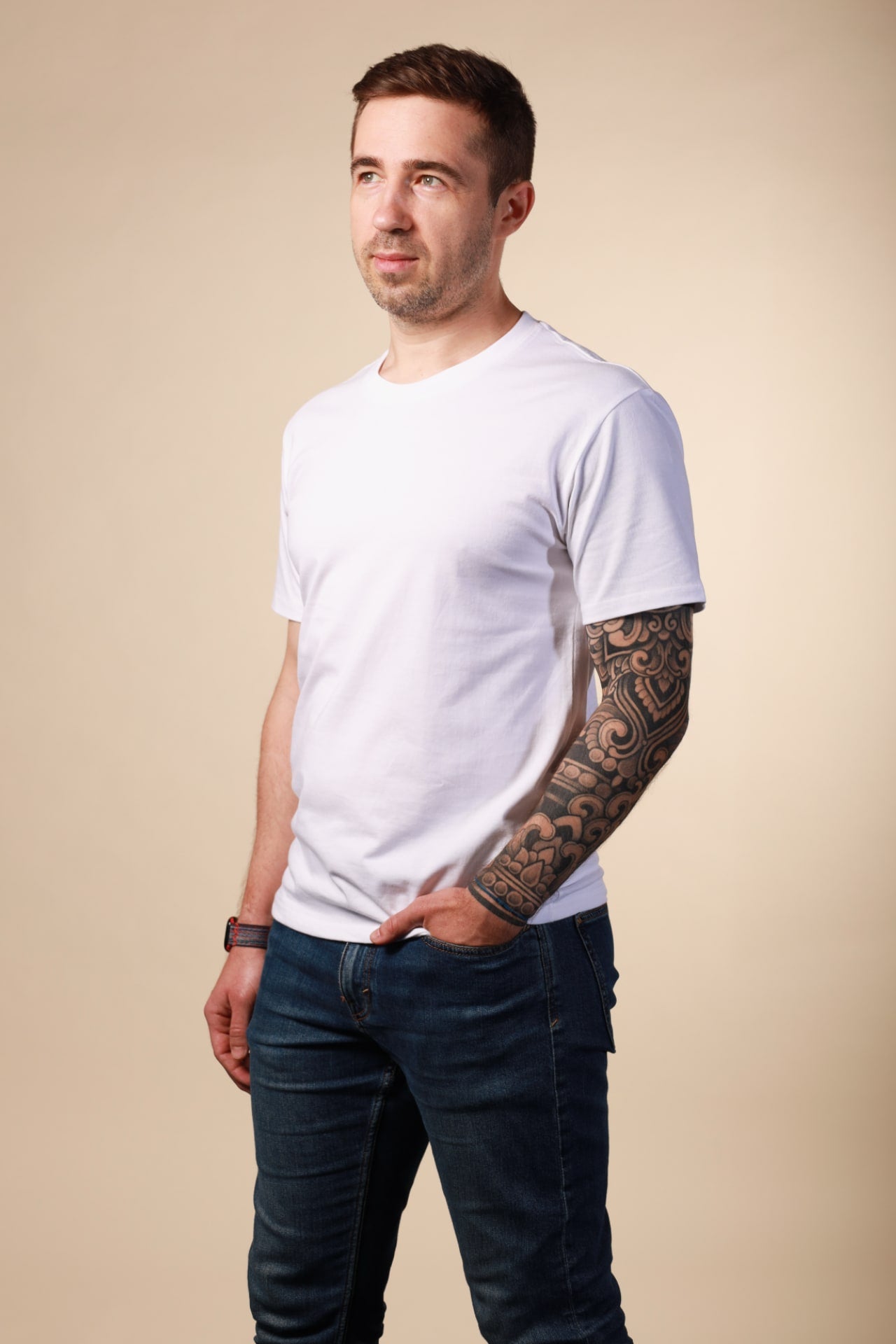 White T-Shirt – Artur - Athletic European Fit